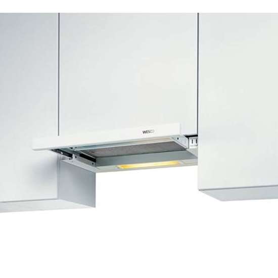 Bild von Abzugshaube EVM-204-60 Weiss Breite 60 cm. Griffleiste Edelstahl.