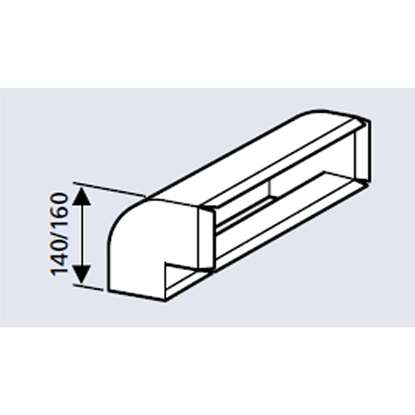 Immagine di Canale di ventilazione extra-piatto tipo 82, arco verticale 90°