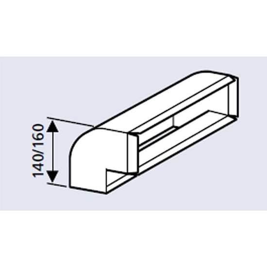 Image sur Gaine de ventilation extra-plate type 100, coude vertical 90°