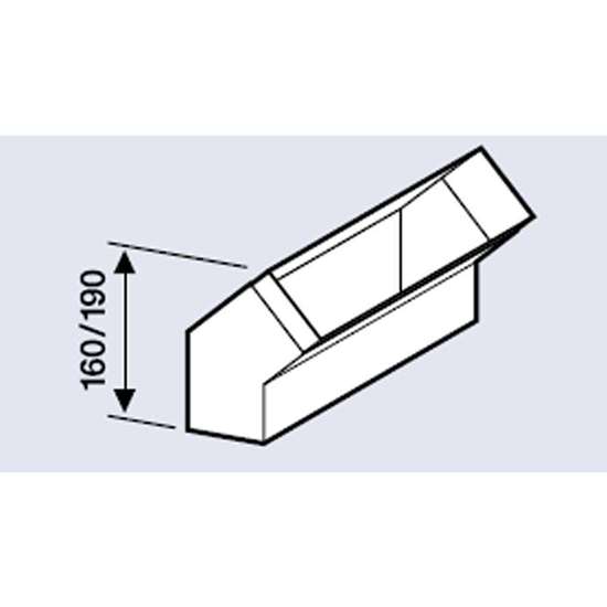 Immagine di Canale di ventilazione extra-piatto tipo 82, arco verticale 45°