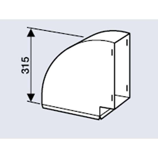 Image sur Gaine de ventilation extra-plate type 100, coude horizontale 90°