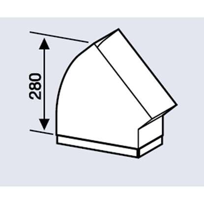Immagine di Canale di ventilazione extra-piatto tipo 82, arco orizzontale 45°
