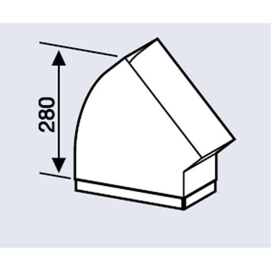 Image sur Gaine de ventilation extra-plate type 82, coude horizontale 45°