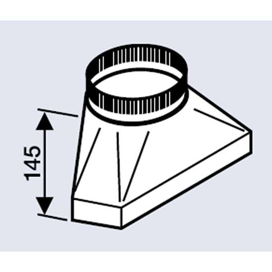 Immagine di Canale di ventilazione extra-piatto tipo 100, connessione trasformatore per Ø 180 mm