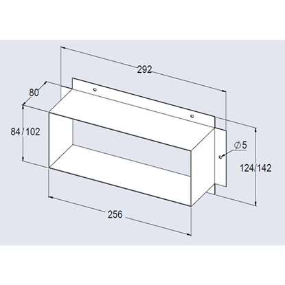 Image de Gaine de ventilation extra-plate type 82, élément d'adaptation, 124x292x80mm