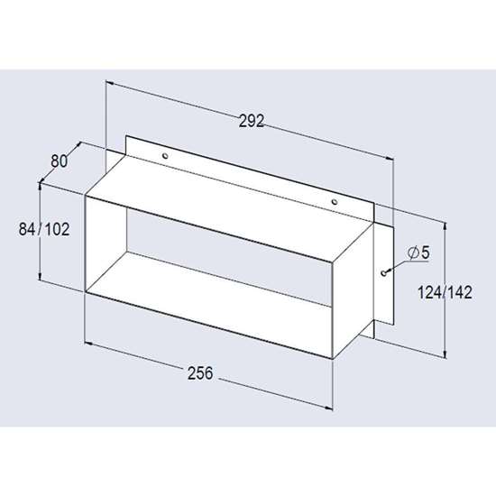 Immagine di Canale di ventilazione extra-piatto tipo 82, elemento di adaptazione, 124x292x80mm