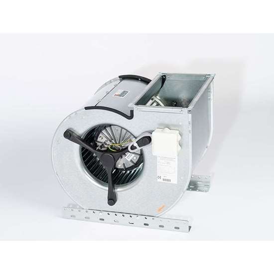 Radialventilator 230V, D 270/E1-R. Doppelseitig saugend. Mit vorwärts  gekrümmten Schaufeln. (Fischbach)