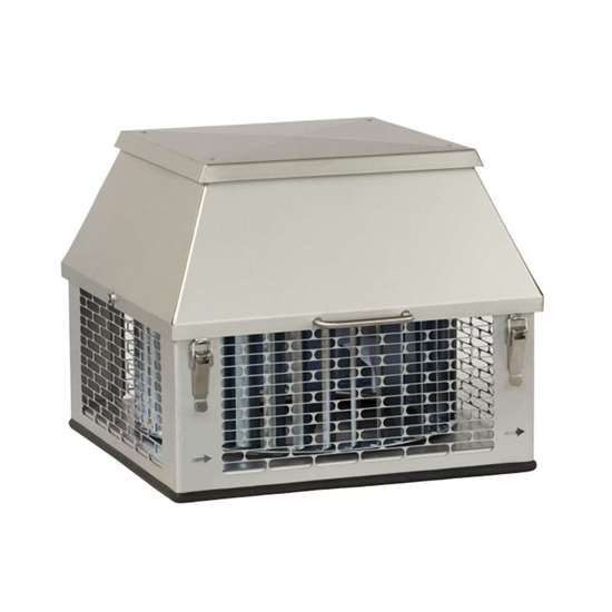 Image sur Ventilateur de cheminée HQ35-4 carré, 400V. Version en cuivre.