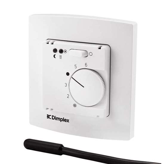 Image sur RTW 401 UN, thermostat d'ambiance électronique. pour chauffage par le sol.    (profondeur de montage 16 mm monté dans   la boîte d'encastrement). - Coloris blanc .
