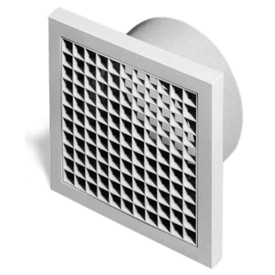 Image sur Grille de ventilation en plastique G10B 140x140mm Ø 100mm brun.