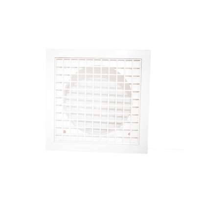 Image de Grille de ventilation en plastique KLG100 blanc 140x140mm grille intérieur et extérieur.
