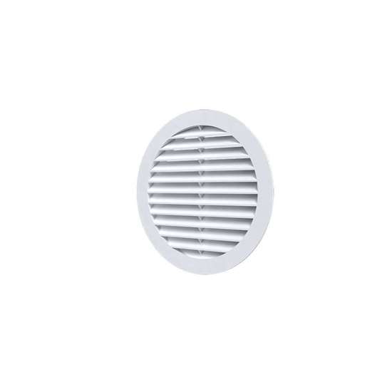 Image sur Grille de ventilation en plastique 10RK, blanc, ronde Ø 100 mm Diamètre extérieur 130mm.