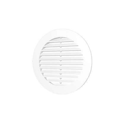 Image de Grille de ventilation en plastique 12.5RKS, ronde Ø 125 mm, avec moustiquaire. Diamètre extérieur 150mm.