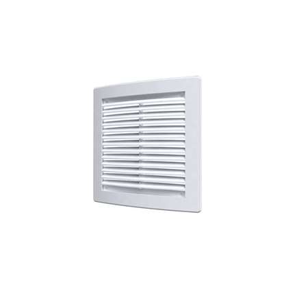 Immagine di Griglia di ventilazione in plastica 1515RC, 150x150 mm, bianco, con zanzariera.