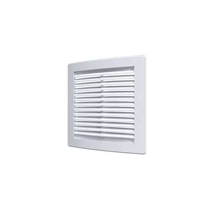 Image de Grille de ventilation en plastique 1515RC, 150x158 mm, blanc, avec moustiquaire.