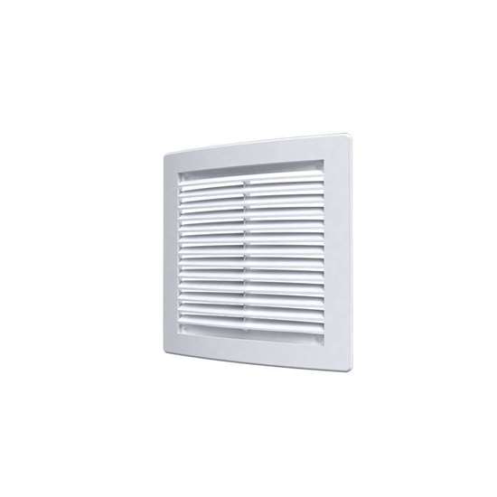 Image sur Grille de ventilation en plastique 1515RC, 150x158 mm, blanc, avec moustiquaire.