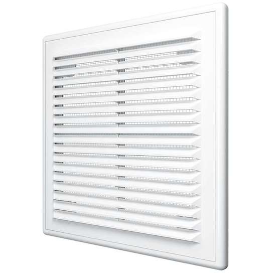 Image sur Grille de ventilation en plastique 1515R, 150x150 mm, blanc, sans moustiquaire.