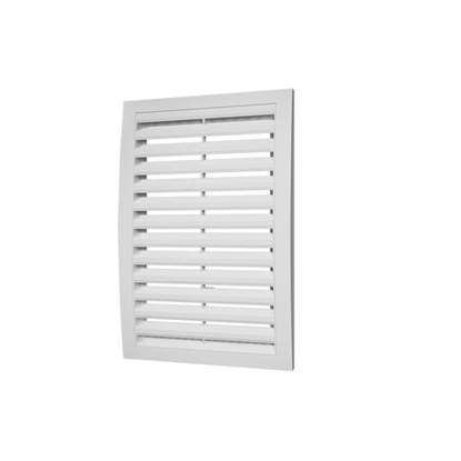 Image de Grille de ventilation en plastique 1515RR, 150x150 mm, blanc, sans moustiquaire.