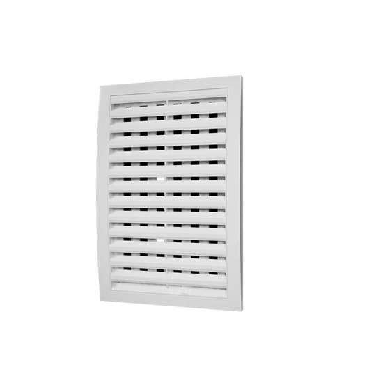 Immagine di Griglia di ventilazione in plastica 2020RRP, 150x150 mm, bianco, senza zanzariera. Chiudibile.