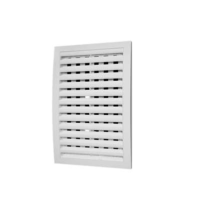 Immagine di Griglia di ventilazione in plastica 2525RRP, 150x150 mm, bianco, senza zanzariera. Chiudibile.