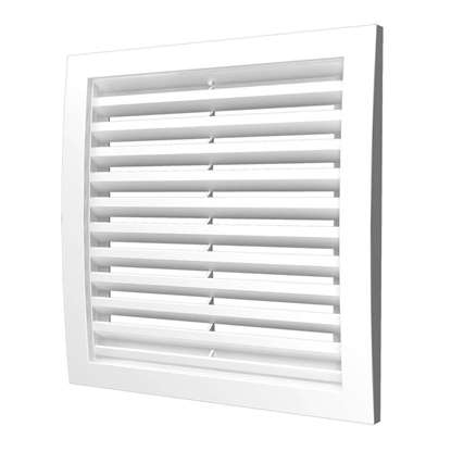 Immagine di Griglia di ventilazione in plastica 2020RRN, 200x200 mm, bianco, senza zanzariera. (Outdoor).