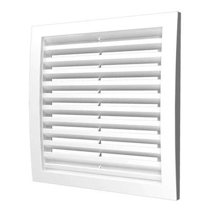 Image de Grille de ventilation en plastique 2020RRN, 200x200 mm, blanc, sans moustiquaire. (Outdoor).