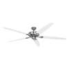 Bild von Deckenventilator Classic Royal 180 BN, Chrom gebürstet Ø 180cm. Flügel weiss/lichtgrau. (Casafan)