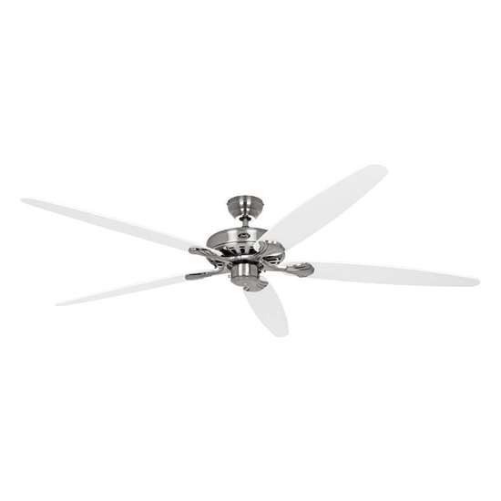 Bild von Deckenventilator Classic Royal 180 BN, Chrom gebürstet Ø 180cm. Flügel weiss/lichtgrau. (Casafan)