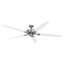 Immagine di Ventilatore da soffitto Classic Royal 180 BN, cromo spazzolato Ø 180cm. Eliche bianco/grigio chiaro. (Casafan)