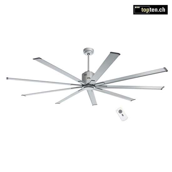 Bild von Deckenventilator Big Smooth Eco TS 223 Lack titansilber, Ø 223.7 cm, mit Fernbedienung. Flügel titansilber.