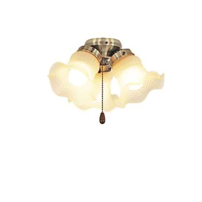 Immagine di Lampada Royal 3 vetri tulipani ottone antico.