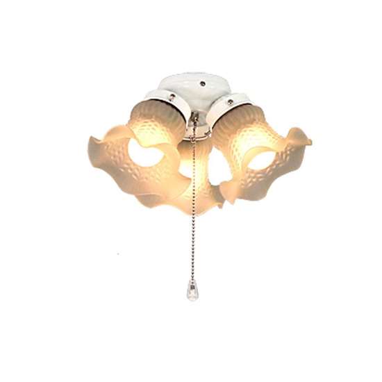 Image sur Lampe Royal 3 verres tulipes blanc.