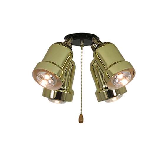 Immagine di Lampada Royal 4 spot in metallo regolabile ottone lucido per Rotary.
