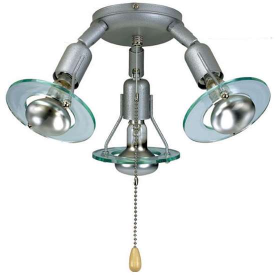 Image sur Lampe Royal 3 spot réglable avec anneau en acryl argent. Ampoule max. 25watt.