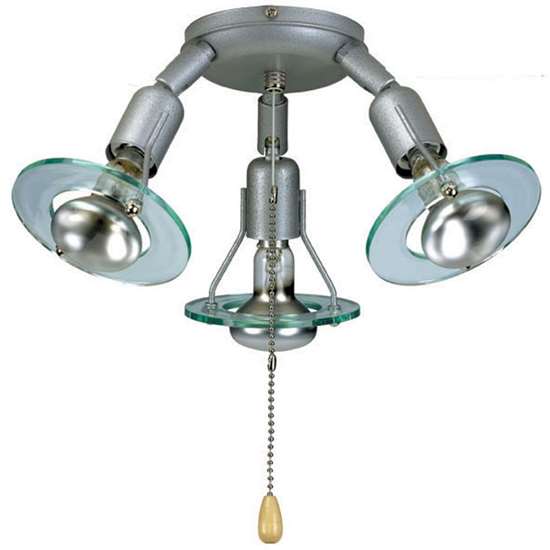 Bild von Leuchte Royal 3 einstellbare Strahler mit Acrylring Silber. Leuchtmittel max. 25Watt.