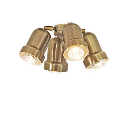Immagine di Lampada Royal 4 spot in metallo regolabile ottone antico per Eco Elements.