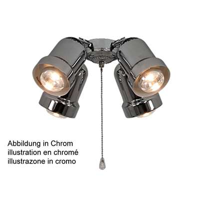 Image de Lampe Royal 4 spot métallique réglable argent.