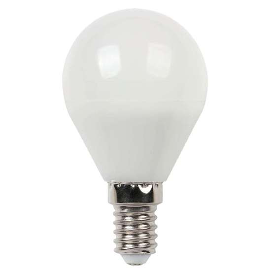 Image sur LED 5.0 W LED boule 5G45,E14. Blanc chaud Dimmable, 30 Kelvin.