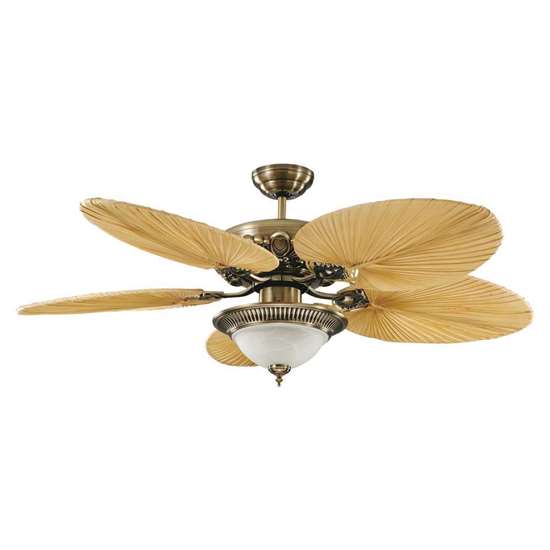 Bild von Deckenventilator Südsee Messing Antik, LV 158 Ø 133 cm. Mit Fernbedienung.
