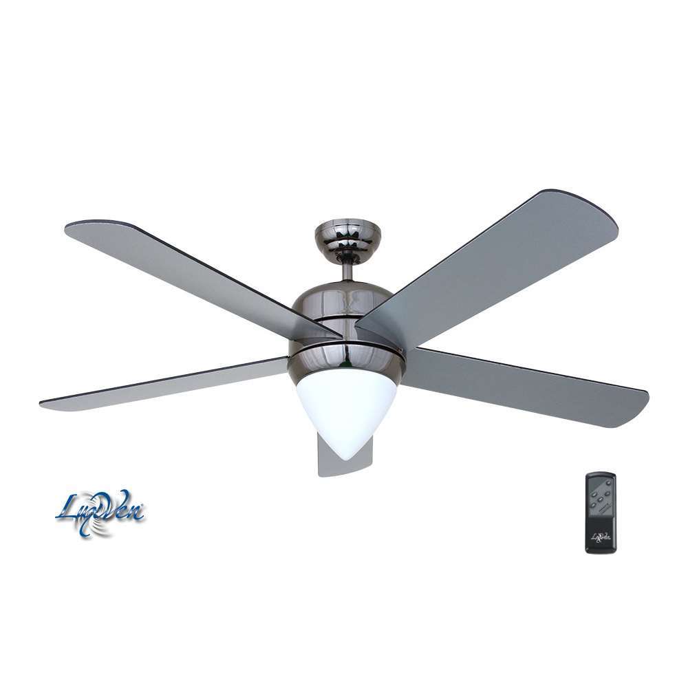 Deckenventilator Turboprop, Schwarz Chrom/ Silber Gehäuse (Motor