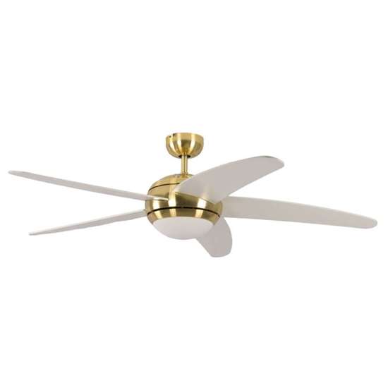 Bild von Deckenventilator Melton Ø 132cm, Messing Flügel: weiss