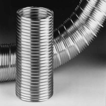 Immagine di Tubo in alluminio flessibile DSDA Ø 75mm. Lunghezza 1m. Temperatura del fluido max. 250 ° C.