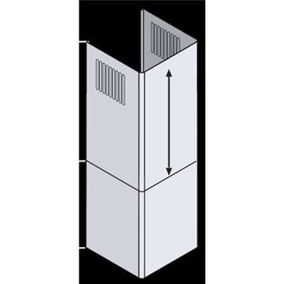 Image de Schachtverlängerung Wandhauben. Teleskopierbar bis max. 1390 mm Schachthöhe. Edelstahlausführung.