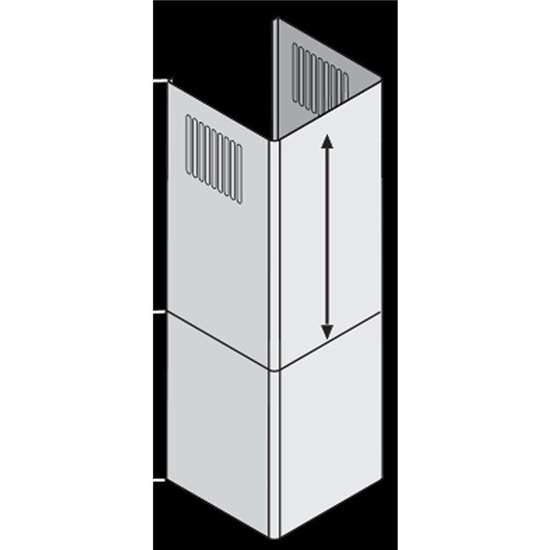 Bild von Schachtverlängerung Wandhauben. Teleskopierbar bis max. 1390 mm Schachthöhe. Edelstahlausführung.