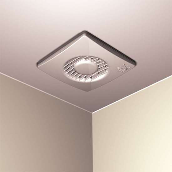 Image sur Ventilateur pour salle de bain/WC Filo MF 100 LL, 230V. Avec clapet mécanique, sans temporisateur. (Vortice)