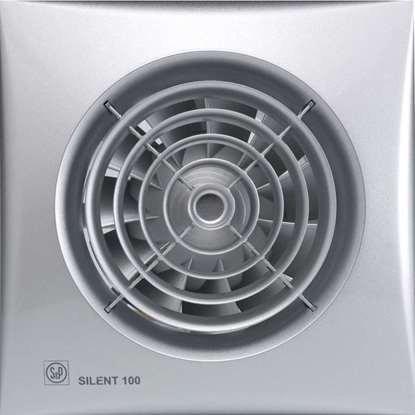 Image de Ventilateur pour salles de bain/WC SILENT 200 CZ Silver. Avec clapet de fermeture sans temp. (Soler und Palau)