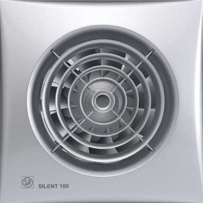 Bild von Bad-/WC-Ventilator SILENT 200 Silver CRZ. Mit Nachlauf und  Rückstauklappe. 230V/50 Hz, 14 W. (Soler und Palau)