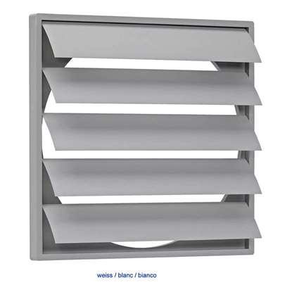 Image de Clapet de fermeture en plastique RK 35 WSK 397x397mm pour ventilateur Ø 360mm blanc.