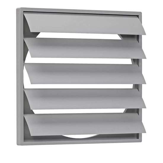 Immagine di Valvola di chiusura in plastica RK 50 WSK 548x548mm per ventilatore Ø 505mm grigia chiara.