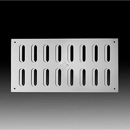 Image de Grille à fentes 250x100 mm en aluminium, blanc RAL 9016. Avec moustiquaire.